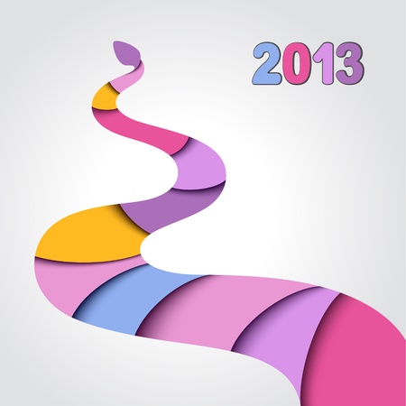 2013 Year of the snake  Christmas cardのイラスト素材
