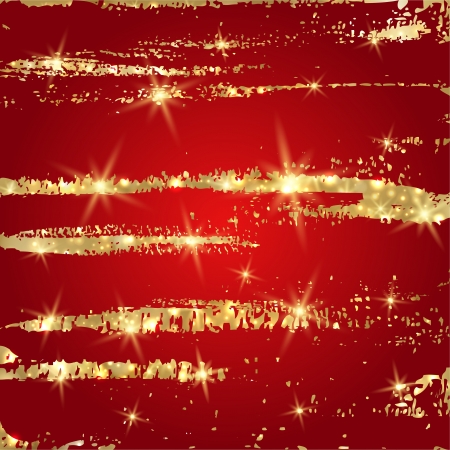 Red background with golden paint splashes のイラスト素材
