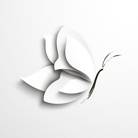 White paper butterfly  Abstract designのイラスト素材