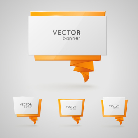 Design vector banner isolated on white background. Creative formsのイラスト素材