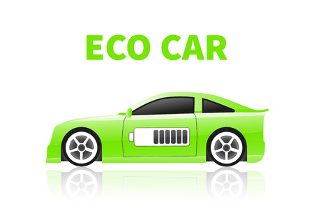 Car silhouettes isolated on white background.
Ð¡oncept eco car. Vector illustrationのイラスト素材