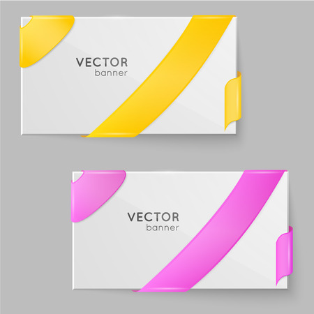 Design vector banner isolated on white background. Creative formsのイラスト素材