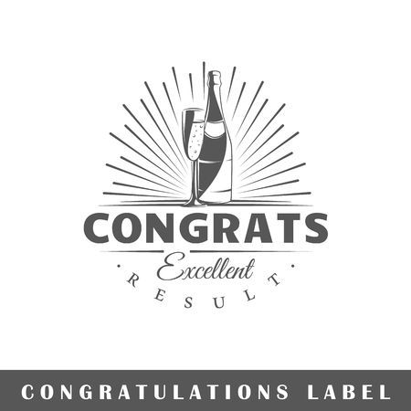Ð¡ongratulation label isolated on white background. Design element. Template for logo, signage, branding design. Vector illustrationのイラスト素材