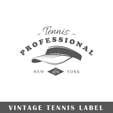 Tennis label isolated on white background. Design element. Template for logo, signage, branding design. Vector illustrationのイラスト素材
