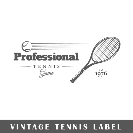 Tennis label isolated on white background. Design element. Template for logo, signage, branding design. Vector illustrationのイラスト素材