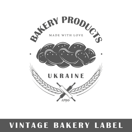 Bakery label isolated on white illustration.のイラスト素材