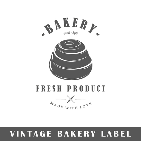Bakery label isolated on white background. Design element. Template for logo, signage, branding design. Vector illustrationのイラスト素材