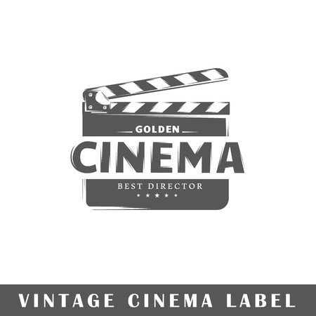 Cinema label isolated on white background. Design element. Template for logo, signage, branding design. Vector illustrationのイラスト素材