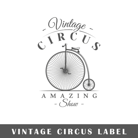 Circus label isolated on white background. Design element. Template for logo, signage, branding design. Vector illustrationのイラスト素材