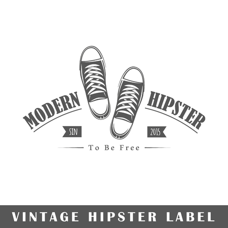 Hipster label isolated on white background. Design element. Template signage, branding design. Vector illustrationのイラスト素材