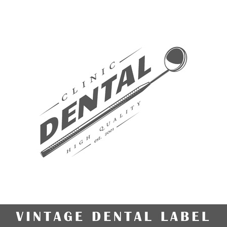 Dental label isolated on white background. Design element. Template , signage, branding design. Vector illustrationのイラスト素材