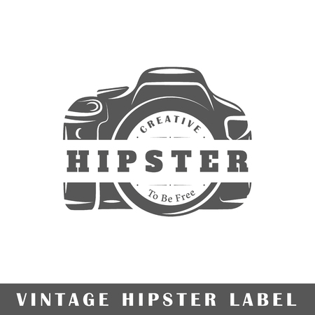 Hipster label isolated on white background. Design element. Template for signage, branding design. Vector illustrationのイラスト素材