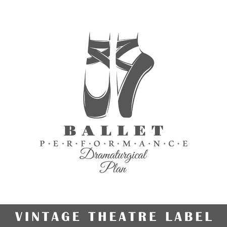 Theatre label isolated on white background. Design element. Template for logo, signage, branding design. Vector illustrationのイラスト素材