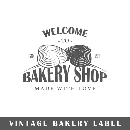 Bakery label isolated on white background. Design element. Template for logo, signage, branding design. Vector illustration.のイラスト素材