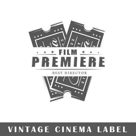 Cinema label isolated on white background. Design element. Template for logo, signage, branding design. Vector illustrationのイラスト素材