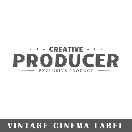 Cinema label isolated on white background. Design element. Template for logo, signage, branding design. Vector illustrationのイラスト素材
