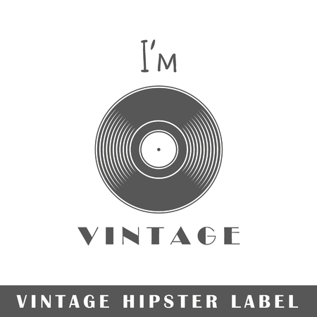 Hipster label isolated on white background. Design element. Template for logo, signage, branding design. Vector illustrationのイラスト素材