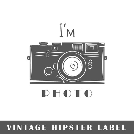 Hipster label isolated on white background. Design element. Template for logo, signage, branding design. Vector illustrationのイラスト素材