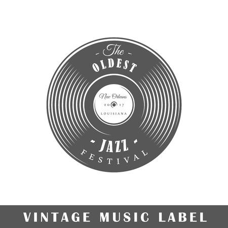 Vintage Music label isolated Vector illustrationのイラスト素材