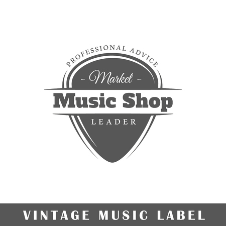 Vintage Music label isolated Vector illustrationのイラスト素材