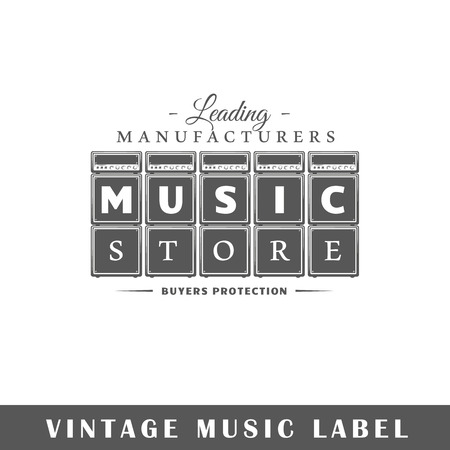 Vintage Music label isolated Vector illustrationのイラスト素材