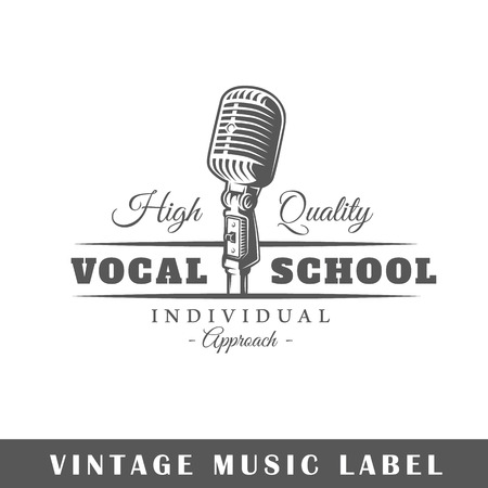 Music label isolated on white background. Design element.のイラスト素材