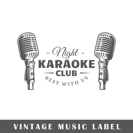 Music label isolated on white background. Design element.のイラスト素材