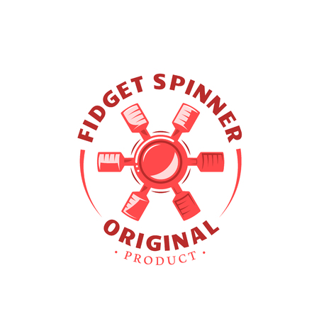 Color spinner label isolated on white background. Design element. Template for logo, signage, branding design. Vector illustrationのイラスト素材