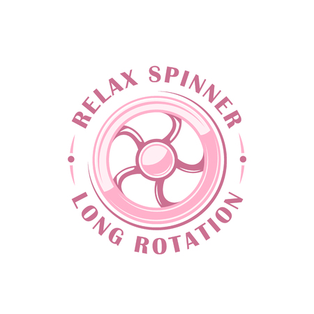 Color spinner label isolated on white background. Design element. Template for logo, signage, branding design. Vector illustrationのイラスト素材