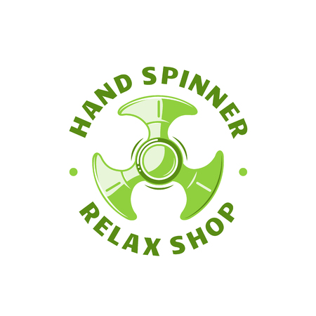 Color spinner label isolated on white background. Design element. Template for logo, signage, branding design. Vector illustrationのイラスト素材
