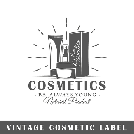 Cosmetic label isolated on white background. Design element. Template for logo, signage, branding design. Vector illustrationのイラスト素材
