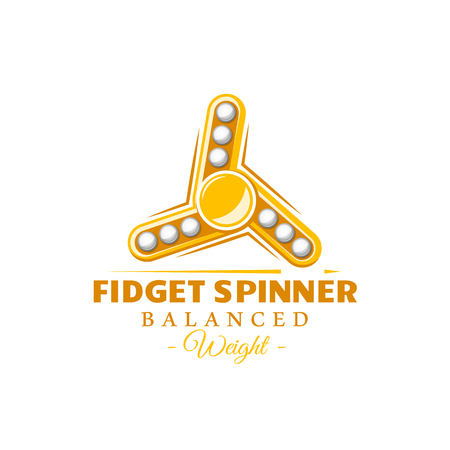 Color spinner label isolated on white background. Design element. Template for logo, signage, branding design. Vector illustrationのイラスト素材