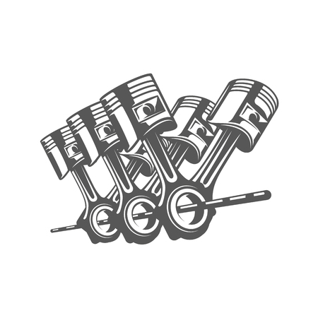 Element of the car service. Piston isolated on white background. Symbol for car service design logos and emblems. Vector illustrationのイラスト素材