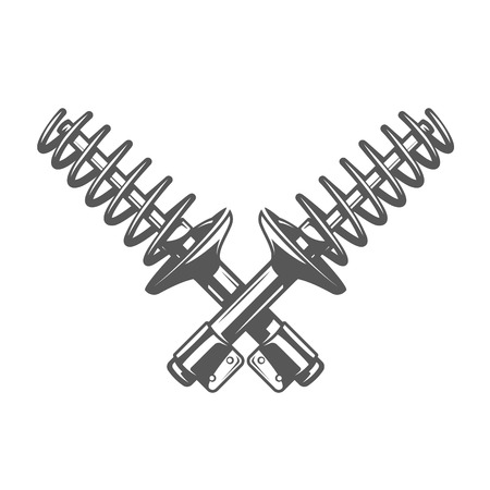 Element of the car service. Shock absorber isolated on white background. Symbol for car service design logos and emblems. Vector illustrationのイラスト素材
