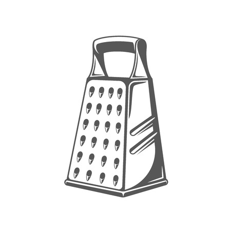 Grater isolated on white background. Symbol for cooking design logo and emblem. Vector illustrationのイラスト素材