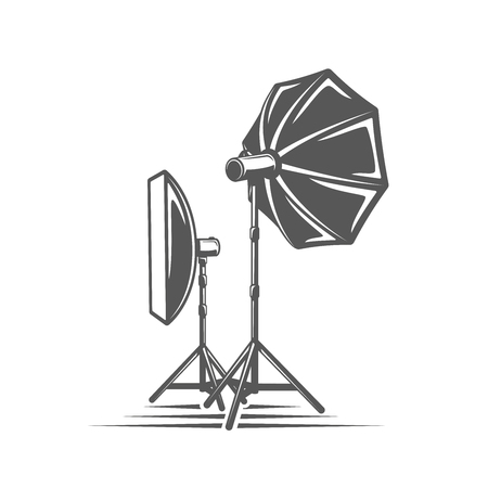Photo studio element isolated on white background. Vector illustrationのイラスト素材