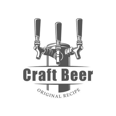 Beer label isolated on white background. Design element. Vector illustrationのイラスト素材