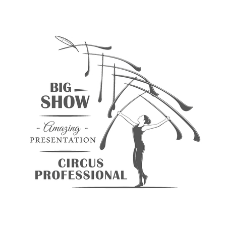 Circus label isolated on white background. Design element. Vector illustrationのイラスト素材