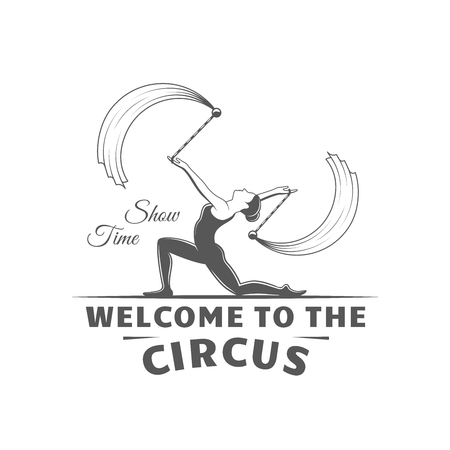 Circus label isolated on white background. Design element. Vector illustrationのイラスト素材