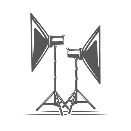 Photo studio element isolated on white background. Vector illustrationのイラスト素材