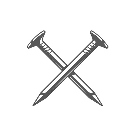 Nails isolated on white background. Modern carpentry tool. Vector illustrationのイラスト素材