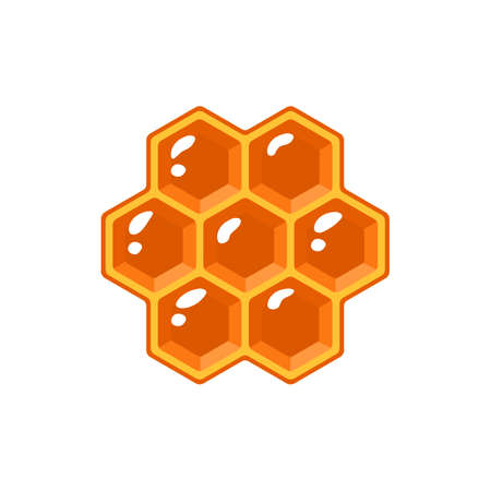 Honeycomb isolated on white background. Design element for honey concept. Vector illustrationのイラスト素材