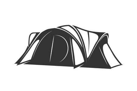 Tent isolated on white background. Camping design elements. Vector illustrationのイラスト素材