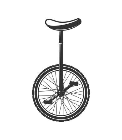 Circus unicycle bike isolated on white background. Design elements. Vector illustrationのイラスト素材