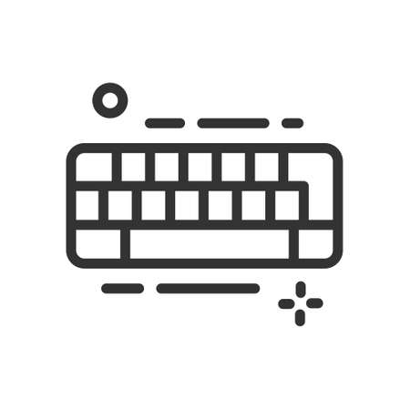 Keyboard icon in simple one line style isolated on white background. Vector illustrationのイラスト素材