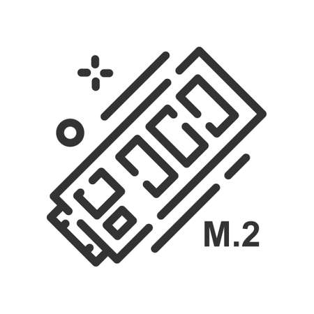 SSD icon in simple one line style isolated on white background. Vector illustrationのイラスト素材