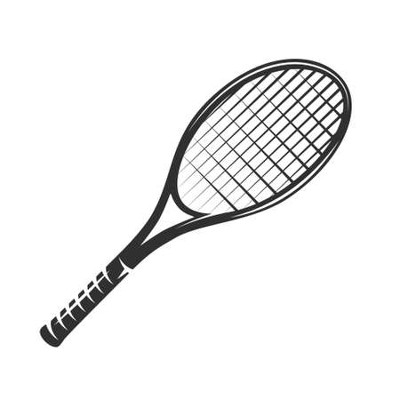 Lawn tennis racket isolated on white background. Vector illustrationのイラスト素材