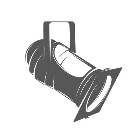 Retro spotlight isolated on white background. theater projector. vector illustrationのイラスト素材