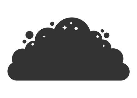 Soap foam silhouette isolated on white background. cleaning concept. vector illustrationのイラスト素材