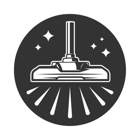 Glossy shiny and vacuum cleaner silhouette isolated on white background. cleaning concept. Vector illustration and vacuum cleaner silhouette isolated on white background. cleaning concept. vector illustrationのイラスト素材